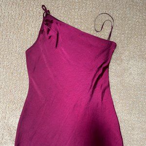 Beautiful Maroon Wintery Silk Mini Dress